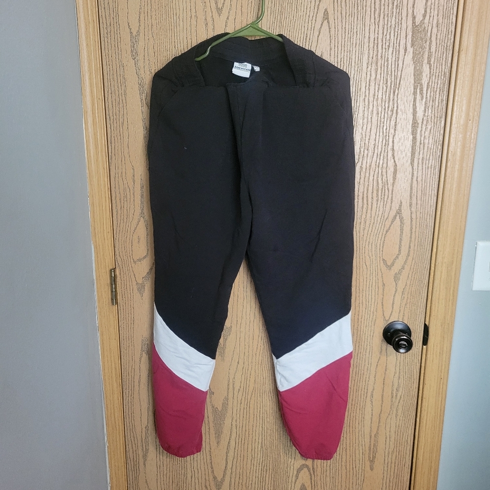 Womens Black and Red Jogger Pants
